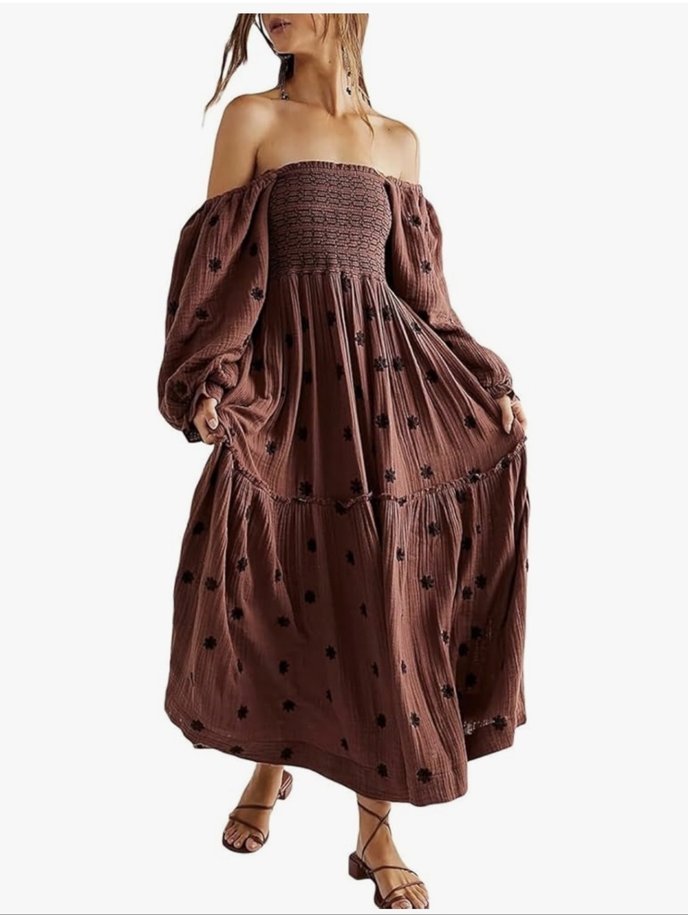 Amazon Square Neck Floral Dress